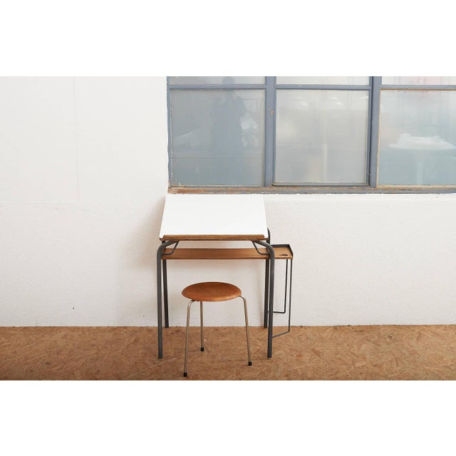 Green Lacquered Steel and Plywood Desk with Resin Tabletop For Sale - Image 14 of 15