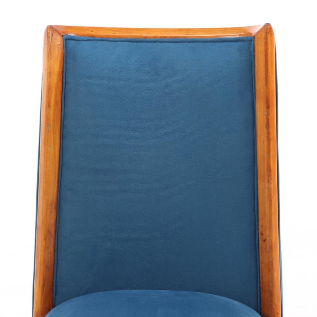 Set of 6 Mid Century Modern Wood and Upholstered Dining Chairs, C. 1960. For Sale - Image 4 of 6