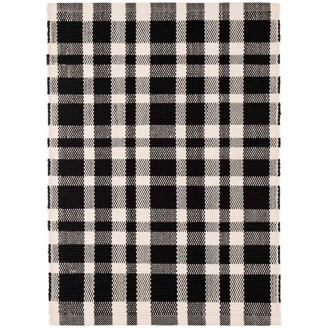 Dash & Albert by Annie Selke Tattersall Black Indoor/Outdoor Rug, 9' 6" x 13' 6" For Sale In Boston - Image 6 of 6