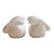 Late 20th Century White Carved Stone Bunny Rabbit Bookends For Sale