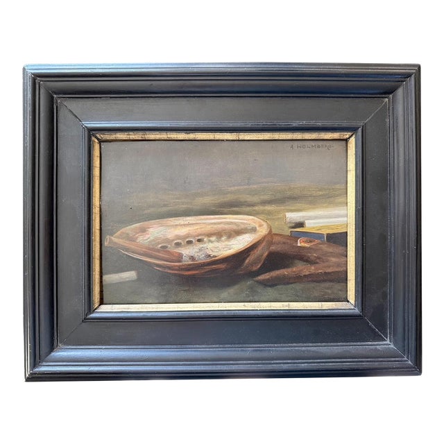 Mid 19th Century Still Life Oil Painting of Shells by August Holmberg For Sale