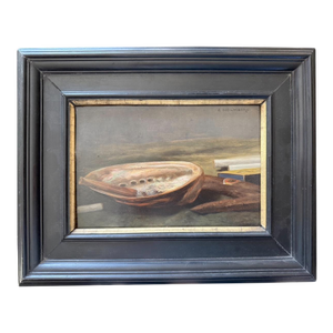 Mid 19th Century Still Life Painting a Homberg Shell Cigar Cigarettes