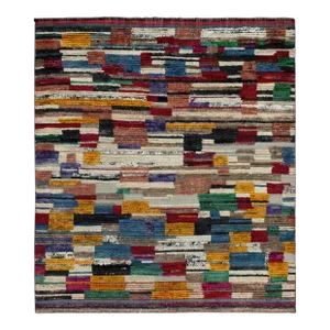 Moroccan Style Rug in Colorful High-Low Geometric Pattern by Rug & Kilim