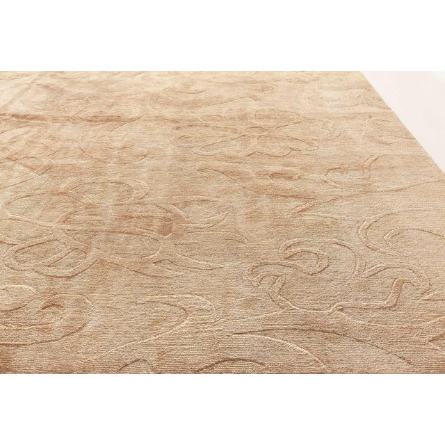 Modern Modern Abstract Tibetan Floral Silk Rug by Doris Leslie Blau For Sale - Image 3 of 5