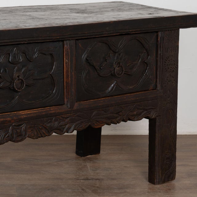 18th Century Chestnut Console Table With Three Large Carved Drawers For Sale - Image 17 of 18