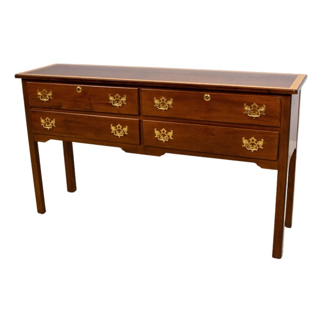 1990s Madison Square 4 Drawer Mahogany Server Commode For Sale