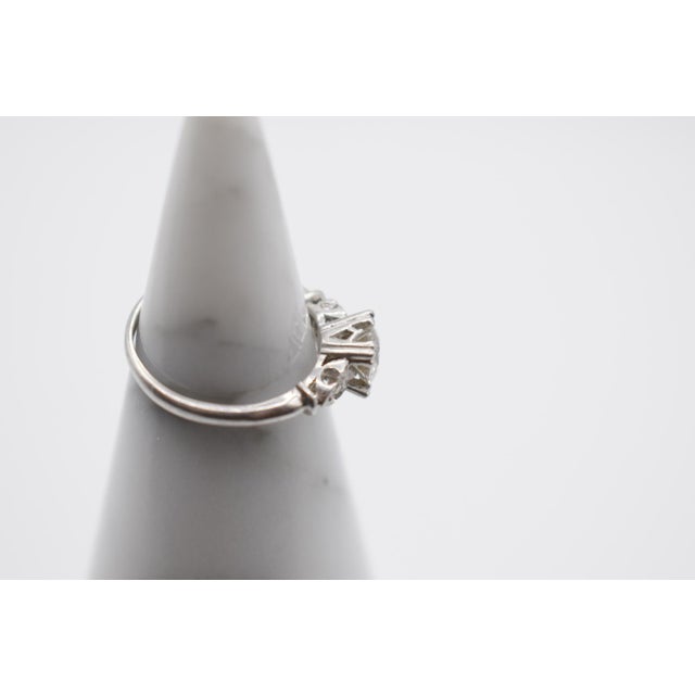 1930s Platinum Old Mine-Cut Diamond Ring, Size 5 For Sale - Image 4 of 5