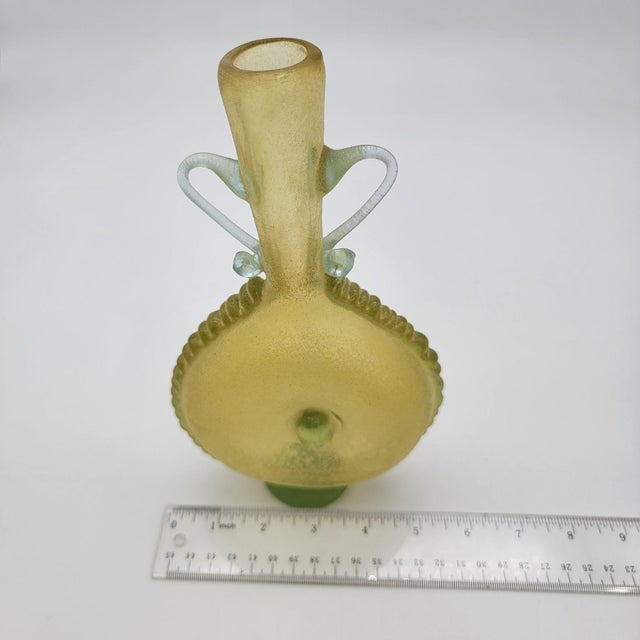 Vintage Venetian Scavo Art Glass Amphora Vase For Sale - Image 9 of 10