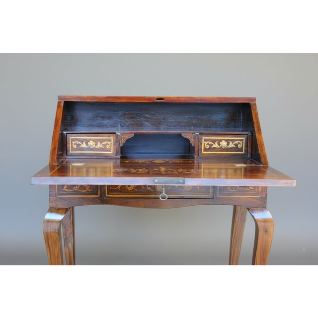 Brown Drop-Leaf Desk, Late 19th Century For Sale - Image 8 of 18