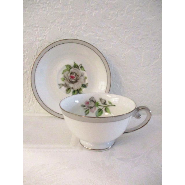 1950s Jyuto White Rose Porcelain Tea Set - 19 Pieces For Sale In West Palm - Image 6 of 10