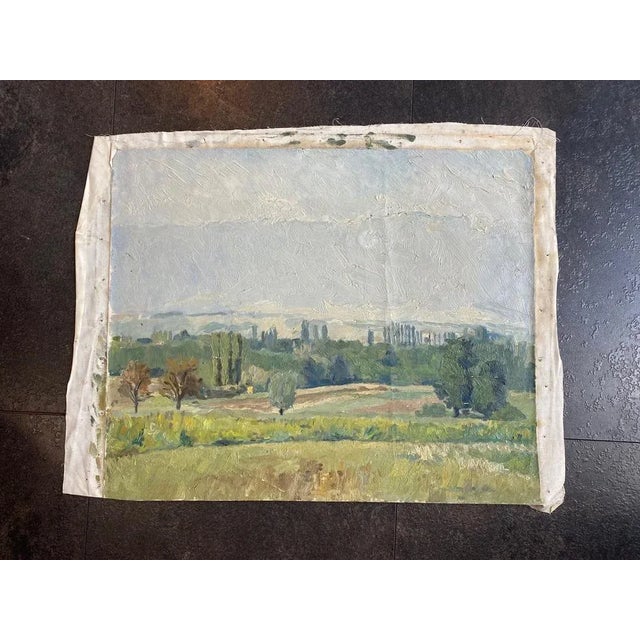 Campagne Genevoise Painting, Oil on Canvas For Sale - Image 4 of 5