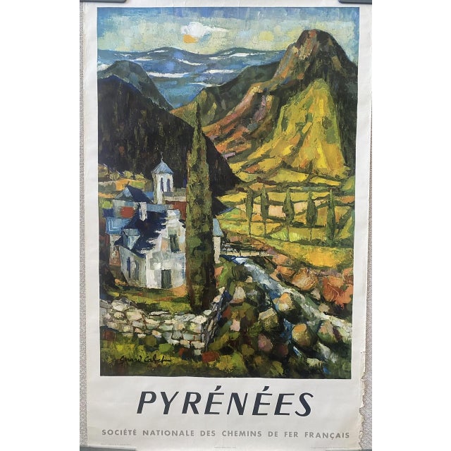 Original vintage railway travel poster - Discover France by Train French National Railroads - featuring artwork by Gerard...
