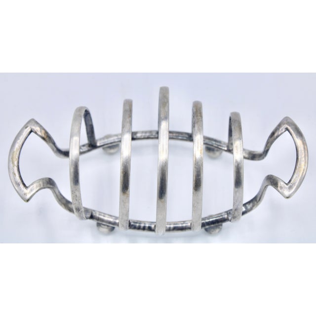 Vintage English Silver Plate Toast Rack / Letter Holder For Sale - Image 4 of 9