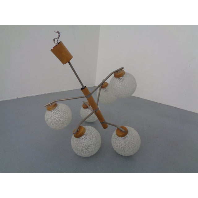 Typ 464 Glass & Wood Ceiling Lamp from Temde, Switzerland, 1960s For Sale - Image 13 of 18