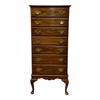 Vintage Statton Trutype Americana Oxford Antique Cherry Lingerie Chest of Drawers For Sale