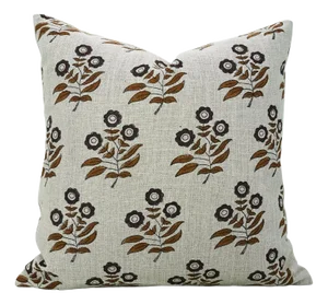 Block Print Cushion Cover 14x14 Inch Throw Pillow for Home Decor-Neha