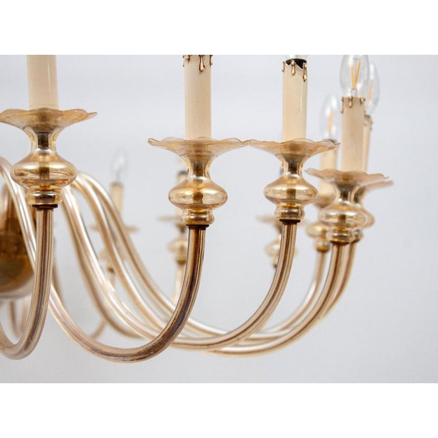 Large 24-Arm Amber Murano Glass Chandelier, 1950 For Sale - Image 13 of 17
