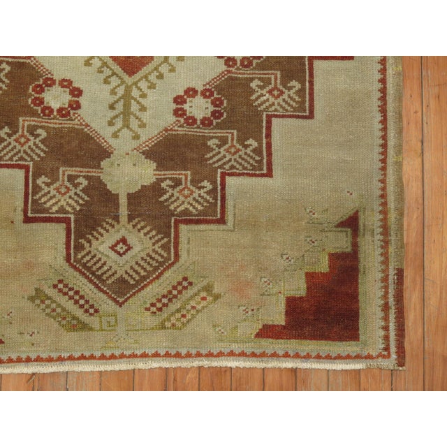 Vintage Zabihi Collection Small Camel Turkish Anatolian Rug - 3'2" x 4'3" For Sale - Image 4 of 8