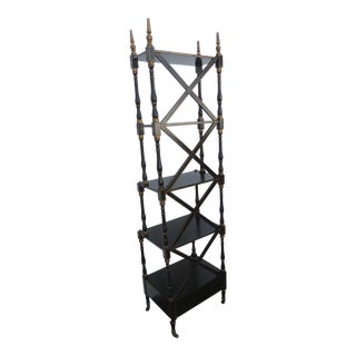 Hollywood Regency Tall Painted Display Etagere For Sale