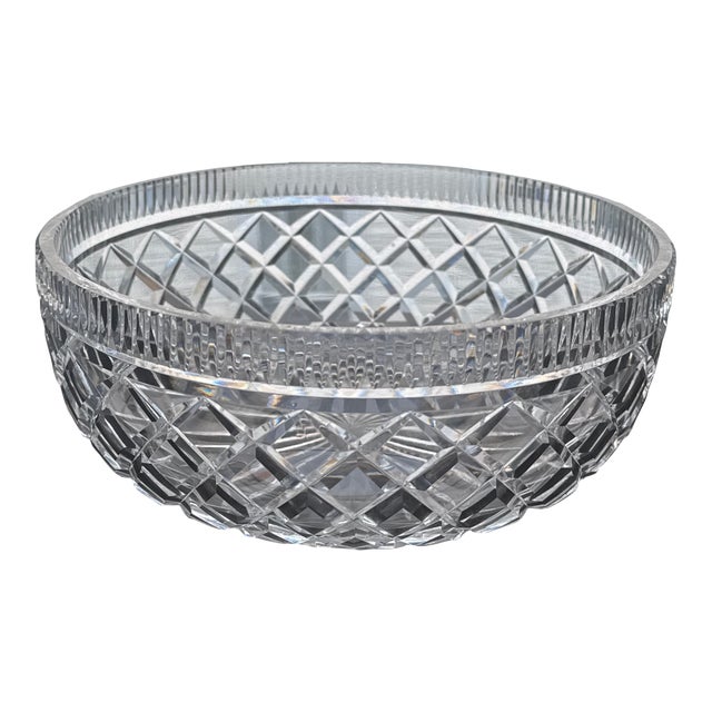 Waterford Killeen Diamond Cut Crystal Bowl - Large 9.75" Centerpiece For Sale