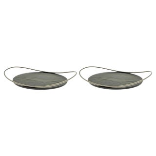 Touché Bois Tray in Black Ash Wood by Mason Editions, Set of 2 For Sale