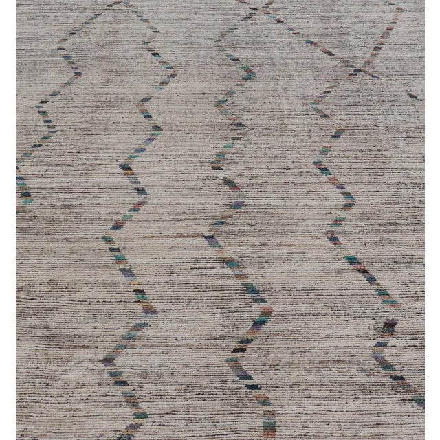 Modern Casual Tribal Rug by Keivan Woven Arts, Hand-Knotted Wool 9'0 X 12'0 For Sale - Image 10 of 12