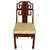 Set of four Chinese Chippendale inspired rosewood dining chairs with Meg Braff's custom ochre Marbled fabric cushions. The...