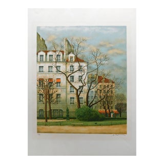 Andre Renoux "Le Square Viviani" Lithograph Unframed Make Offer! For Sale