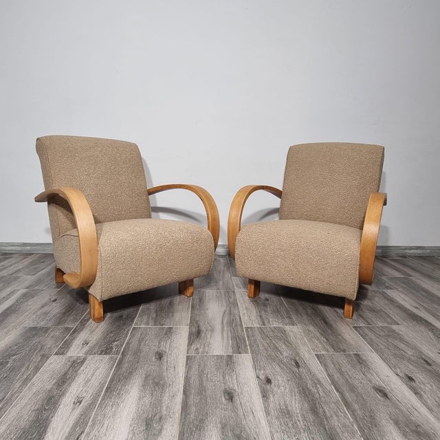 Art Deco Lounge Chairs by Jindřich Halabala, 1950s, Set of 2 For Sale - Image 6 of 17