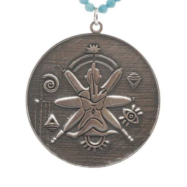 Early 21st Century Turquoise See The Good Necklace For Sale - Image 5 of 12