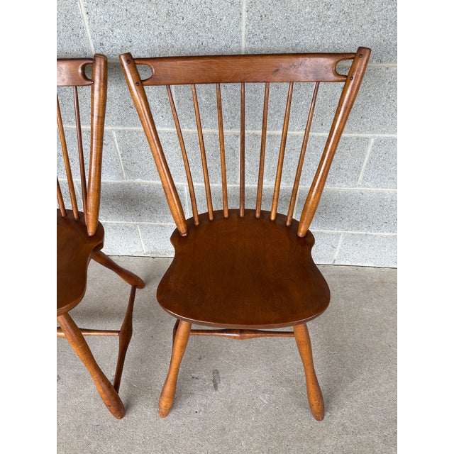American Sprague & Carleton Antique Birdcage Style Maple Side Chairs - A Pair For Sale - Image 3 of 13