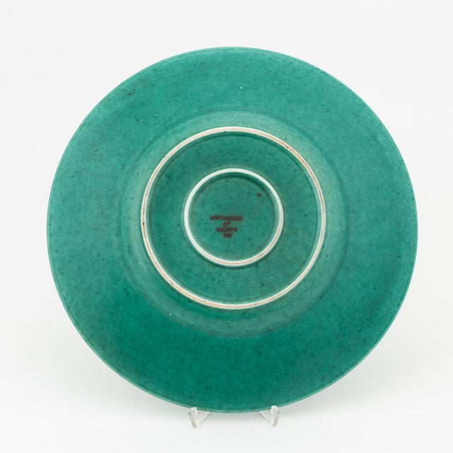 Wilhelm Kage "argenta" Gustavsberg Sweden 1950s. Marked Gustavsberg Argenta 909. Green glazed and with painted monogram in...