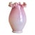 Antique Victorian Peach Blow Glass Vase – Amber Crest Ruffled Rim, 19th Century Art Glass For Sale