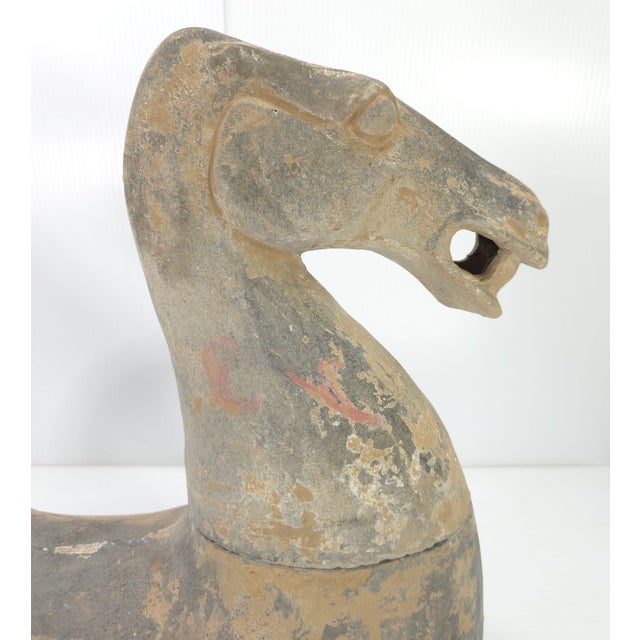 Mid Century Chinese Han Dynasty Style Pottery Mingqi Horse Figure For Sale In New York - Image 6 of 8
