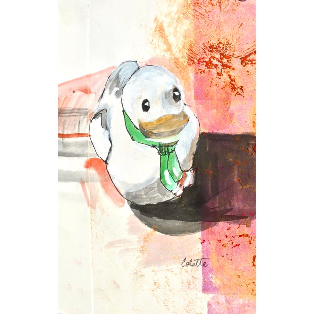 Contemporary "Little Ducky" Contemporary Pastel Drawing.. For Sale - Image 3 of 4