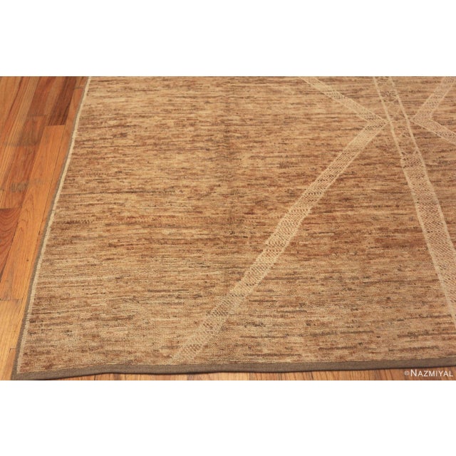 Minimalist Tribal Primitive Design Rust Tones Modern Area Rug For Sale - Image 4 of 5