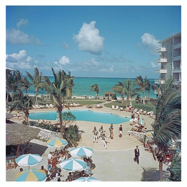 Nassau Beach Hotel 1959 The outdoor swimming pool at Nassau Beach Hotel, Nassau, Bahamas, 1959. The hotel was the first to...