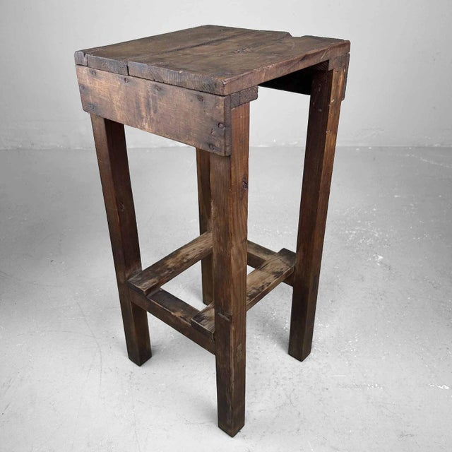 Japanese Wooden Stool, 1930s For Sale - Image 14 of 14