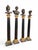 Exceptional set of four decorative columns crafted during the 19th century, combining black marble, finely cast gilt...