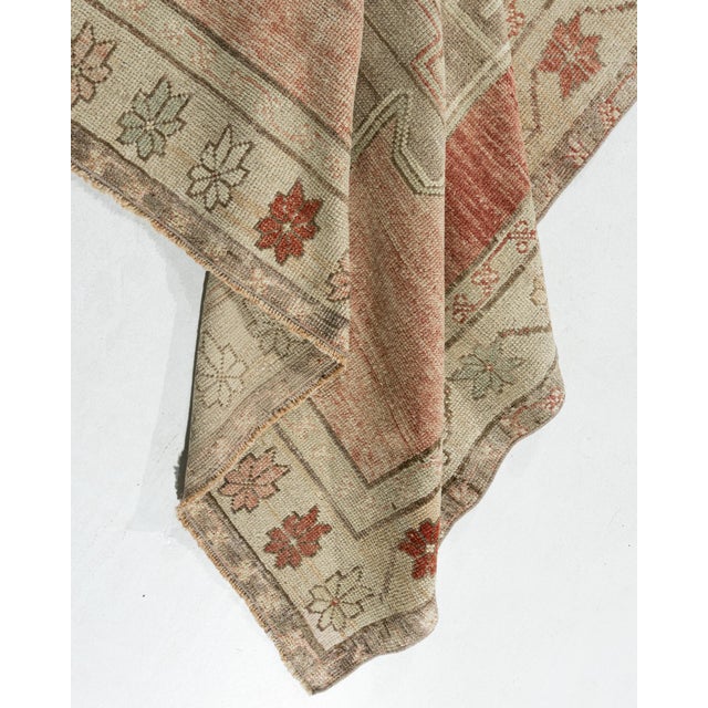 Vintage Circa 1940 Terracotta Turkish Oushak Hand Knotted Wool Runner, 5'1 X 11'9 For Sale - Image 15 of 16