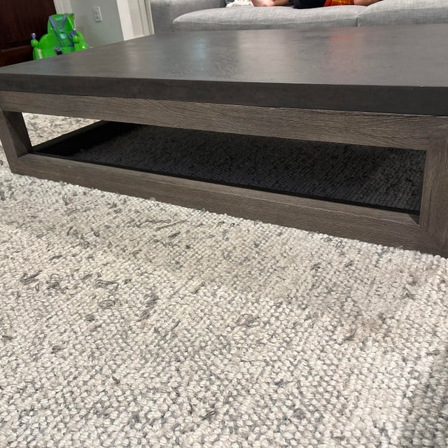 2020s Restoration Hardware Concrete and Wood Coffee Table For Sale - Image 5 of 5