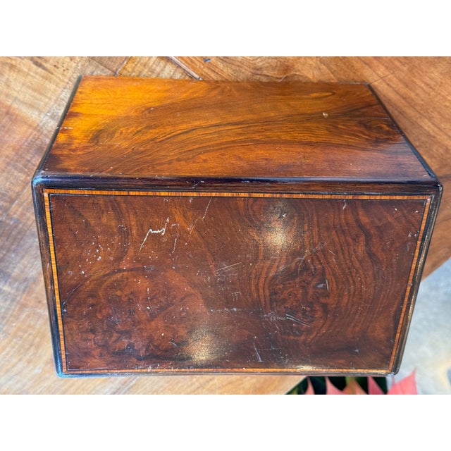 Brown 19th Century Small Hinged-Door Box With Interior Drawers For Sale - Image 8 of 10