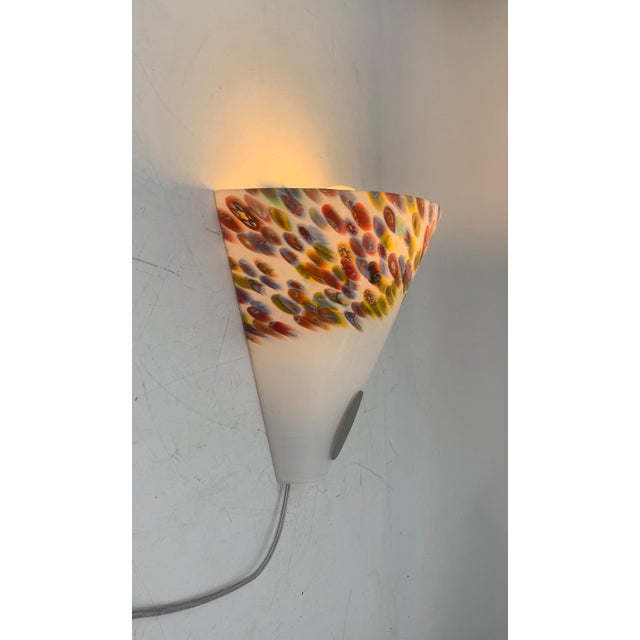 Fantastic Murano wall light from the sylcom company. circa 1980s. very beautiful glass with murrine inside. A demanding...