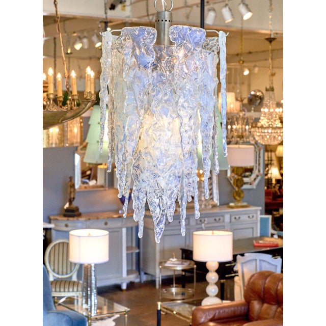 Murano glass chandelier with wonderful texture and shape! This piece was a lot of style and impact. The Murano glass is...
