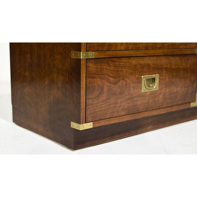 Mid Century Campaign Lowboy Dresser Brigade Collection by Drexel Heritage For Sale - Image 12 of 14