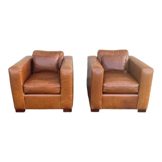Ralph Lauren Addison Style Leather Chairs- Set of 2 For Sale