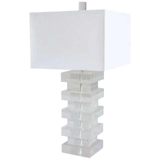 A Modernist Lucite table lamp.