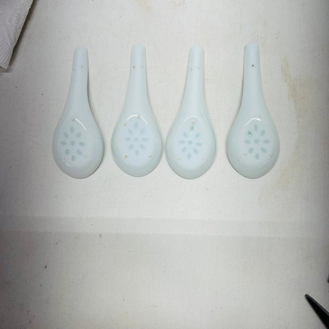 Chinoiserie 1970s Chinoiserie Blue and White Rice Spoons - Set of 4 For Sale - Image 3 of 4