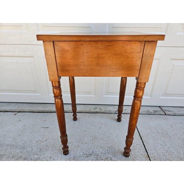 Antique Primitive Side Table With Drawer and Turned Legs For Sale - Image 10 of 11