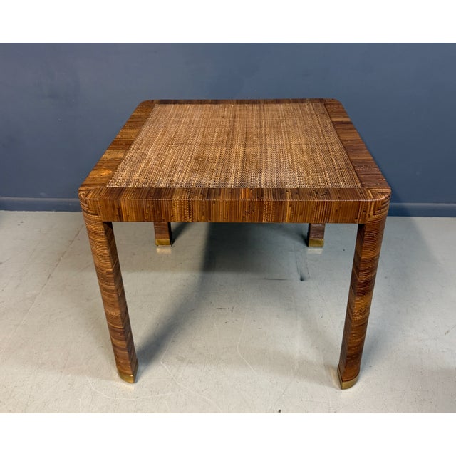 Attributed to Billy Baldwin for Bielecky Brothers Rattan Game Table and Chairs, Set of 3 1970s For Sale - Image 13 of 18